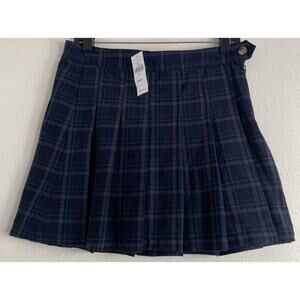 American Eagle Highest Rise Plaid Mini Skirt Size 6 Navy and Green Color